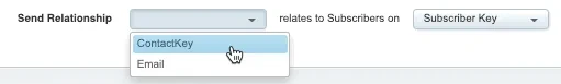 Salesforce Marketing Cloud — setting the Send Relationship on a sendable Data Extension